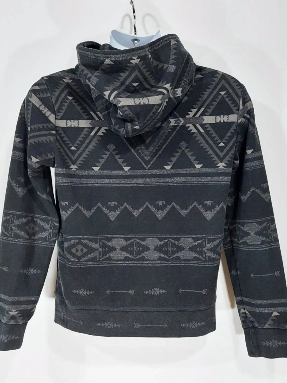 Polo Ralph Lauren Mens Small, Black Aztec Hoodie Sweatshirt, Navajo Southwestern